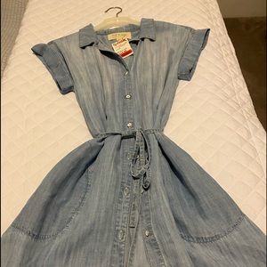 Denim dress with pockets
